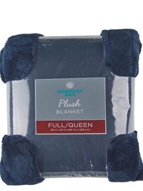 Comfort Bay Plush Blanket - Navy Blue Queen NWT